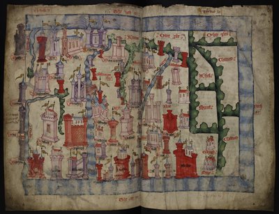 Map of Scotland by John Harding, c.1450 by English School