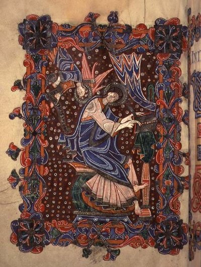 St. Matthew writing his gospel, c.1080 by English School