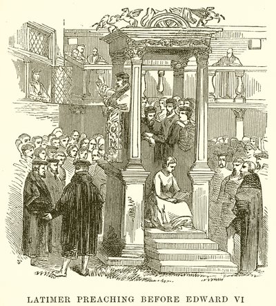 Latimer Preaching before Edward VI by English School