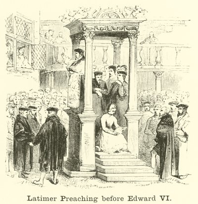 Latimer Preaching Before Edward VI by English School