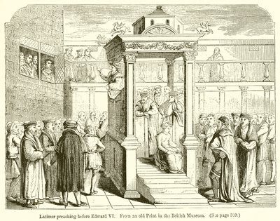 Latimer Preaching Before Edward VI by English School