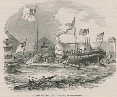 Launch of The Ariel Steamer at Rotherhithe by English School