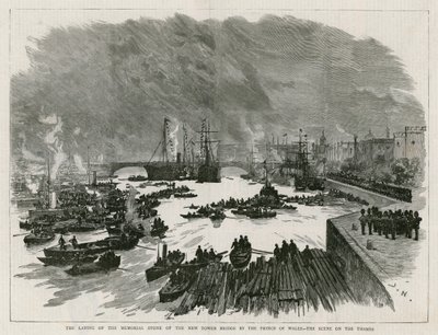 Laying of the Memorial Stone of the New Tower Bridge by the Prince of Wales by English School