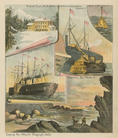 Laying the Atlantic Telegraph Cable by English School