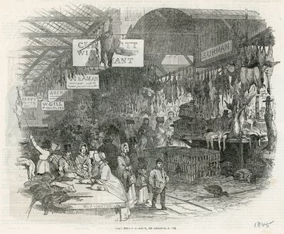 Leadenhall Market on Christmas Eve, 1845 by English School