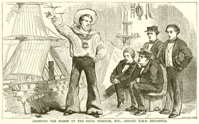 Learning the Names of the Sails, Shrouds, etc., Aboard H. M. S. Britannia by English School