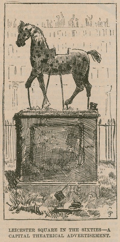 Leicester Square in the 1860s: a capital theatrical advertisement by English School