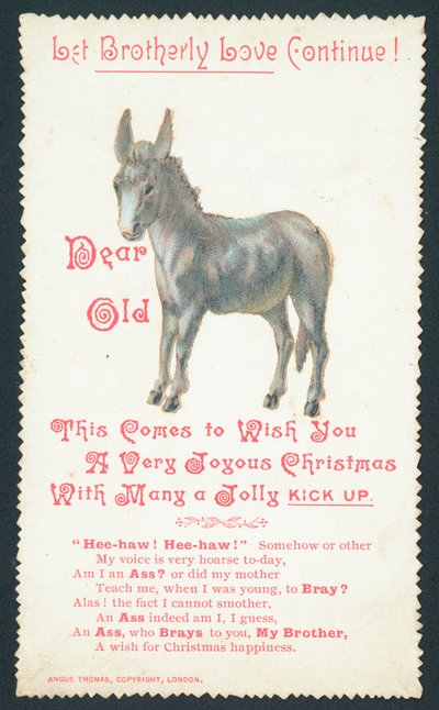 Let Brotherly Love Continue - Christmas card by English School