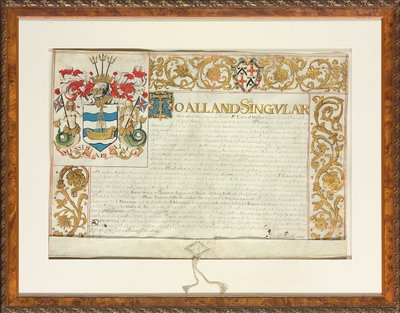 Letters Patent Issued by Sir Edward Walker, Garter King of Arms, 13th December 1664 by English School