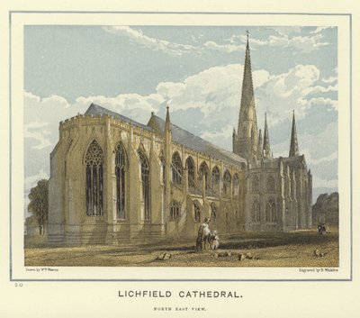 Lichfield Cathedral, North East View by English School