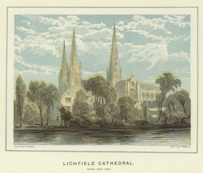 Lichfield Cathedral, South West View by English School