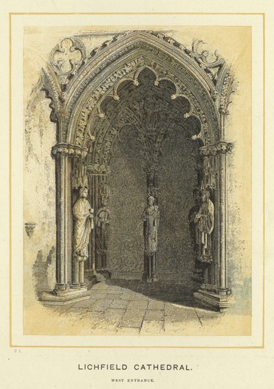 Lichfield Cathedral, West Entrance by English School