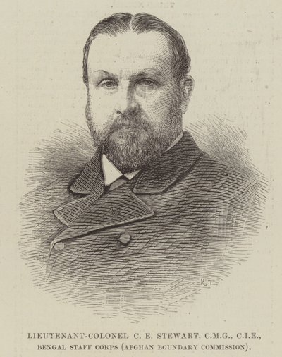 Lieutenant-Colonel C E Stewart, CMG, CIE, Bengal Staff Corps (Afghan Boundary Commission) by English School