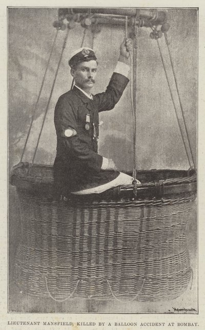 Lieutenant Mansfield, killed by a Balloon Accident at Bombay by English School