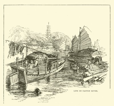 Life on Canton River by English School