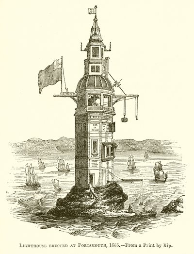 Lighthouse Erected at Portsmouth, 1665 by English School