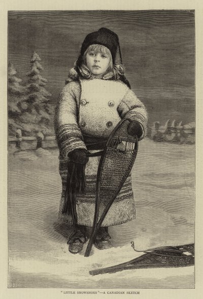 "Little Snowshoes", a Canadian Sketch by English School