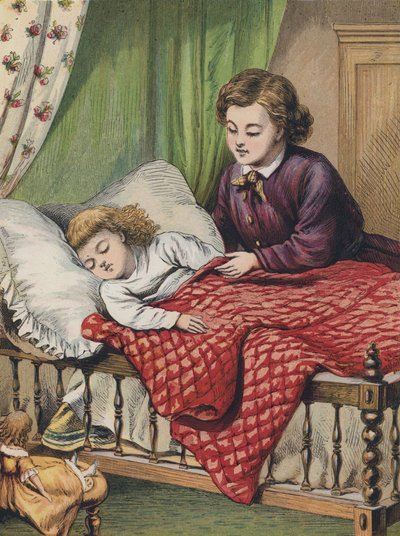 Little girl going to sleep by English School