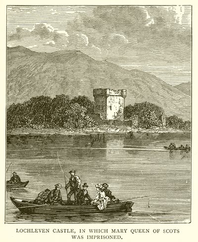 Lochleven Castle, in which Mary Queen of Scots was Imprisoned by English School