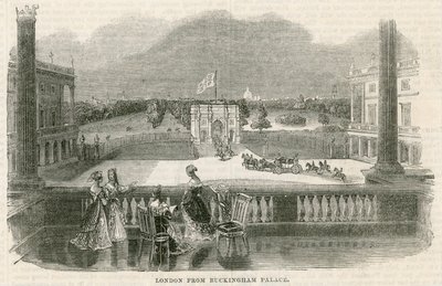 London, from Buckingham Palace by English School