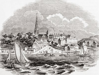 Londonderry, Northern Ireland, from Old England: A Pictorial Museum, pub. 1847 by English School