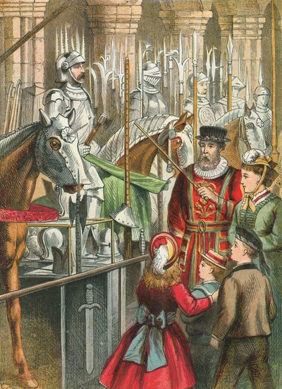 Looking at Armour at the Tower of London by English School