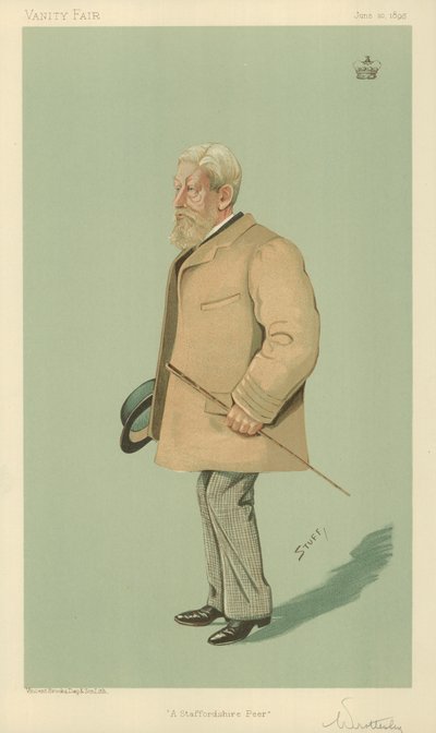 Lord Arthur Wrottesley, A Staffordshire Peer, 20 June 1895, Vanity Fair Cartoon by English School