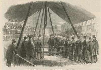 Lord Berners Laying the Foundation Stone of the Agricultural Hall by English School