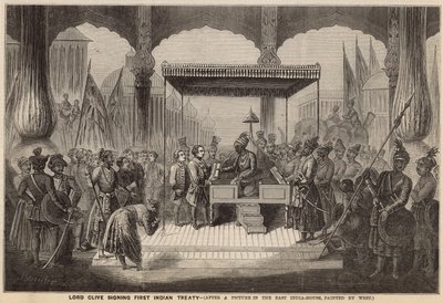Lord Clive Signing the First Indian Treaty by English School
