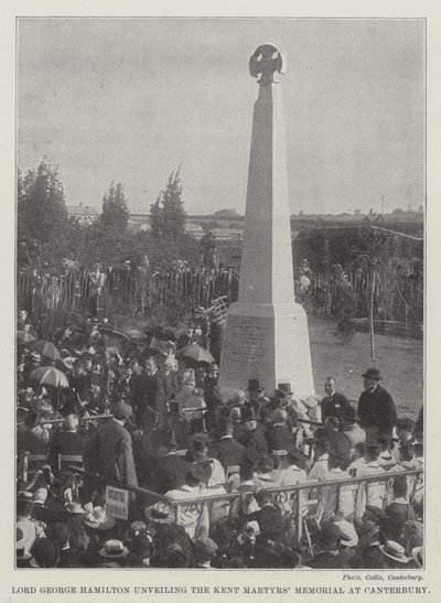 Lord George Hamilton unveiling the Kent Martyrs