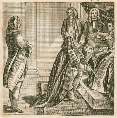 Lord Oxford Resigning as Lord High Treasurer to Queen Anne by English School