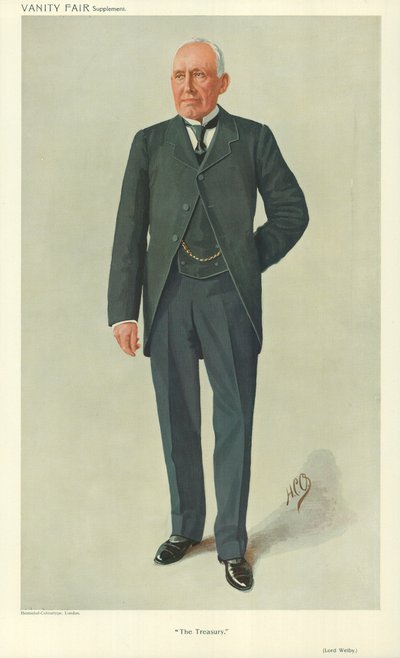 Lord Welby, The Treasury, 10 March 1910, Vanity Fair Cartoon by English School