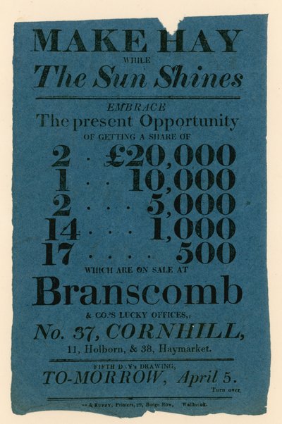Lottery Advertisement by English School