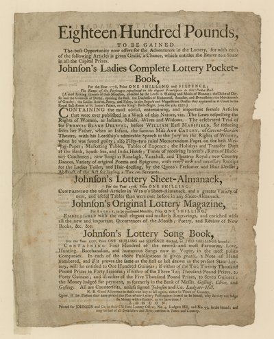 Lottery Publications by English School