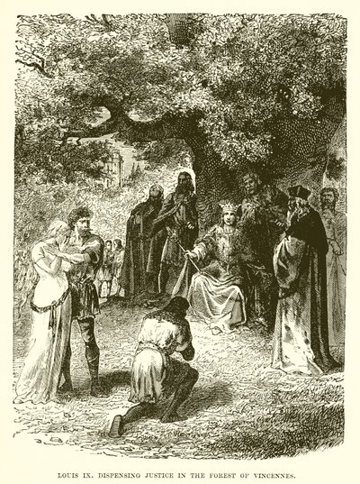 Louis IX Dispensing Justice in the Forest of Vincennes by English School