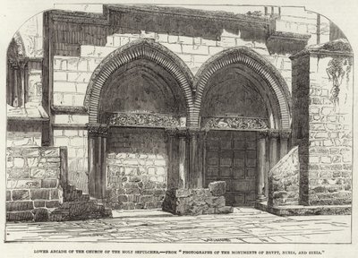 Lower Arcade of the Church of the Holy Sepulchre by English School