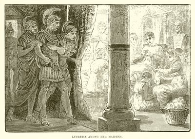 Lucretia among her maidens by English School