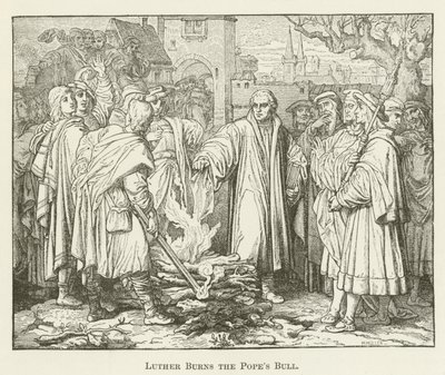 Luther Burns the Popes Bull by English School