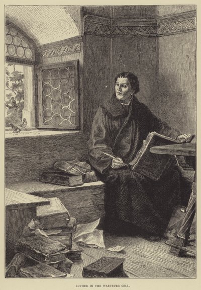 Luther in the Wartburg Cell by English School