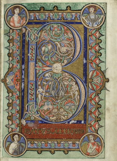MS Hunter 229 f.22r from the Hunterian Psalter by English School