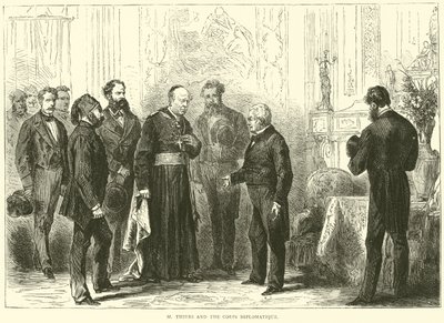 M Thiers and the Corps Diplomatique, March 1871 by English School