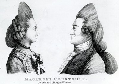 Macaroni Courtship, or the Two Insignificants, published by M. Darly by English School