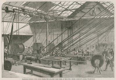 Machines Covering with Gutta Percha the Atlantic Cable Wire by English School