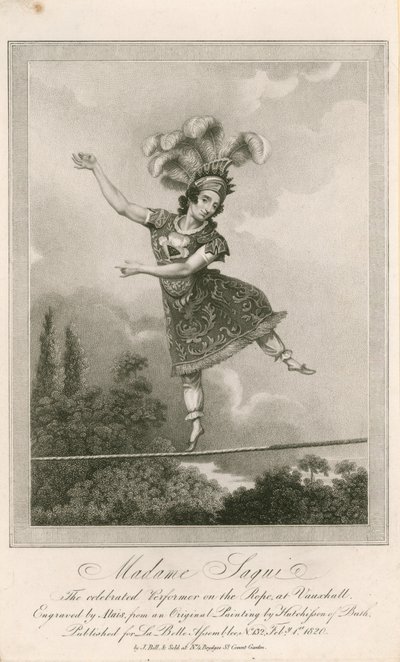 Madame Saqui, the Celebrated Performer on the Rope at Vauxhall Gardens, London by English School