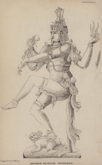 Mahadeva destroying Tripurasura by English School