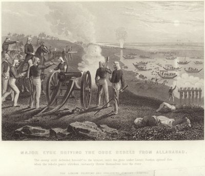 Major Eyre Driving the Oude Rebels from Allahabrad by English School
