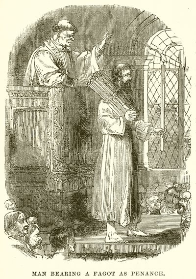 Man Bearing a Fagot as Penance by English School