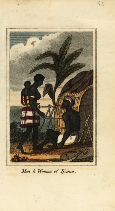 Man and Woman of Issinia, Guinea, West Africa by English School