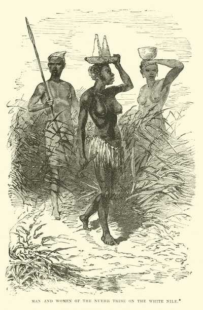 Man and Woman of the Nuehr Tribe on the White Nile by English School