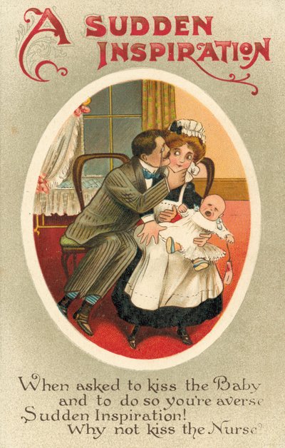 Man kissing nurse by English School
